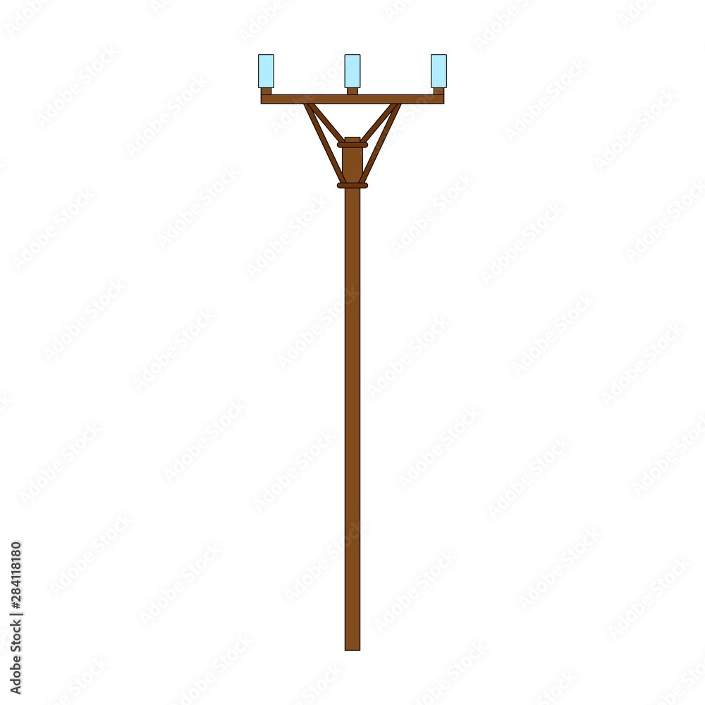 Wood power line symbol. Power line flat vector design illustration isolated Wood power line symbol. Power line flat vector design illustration isolated