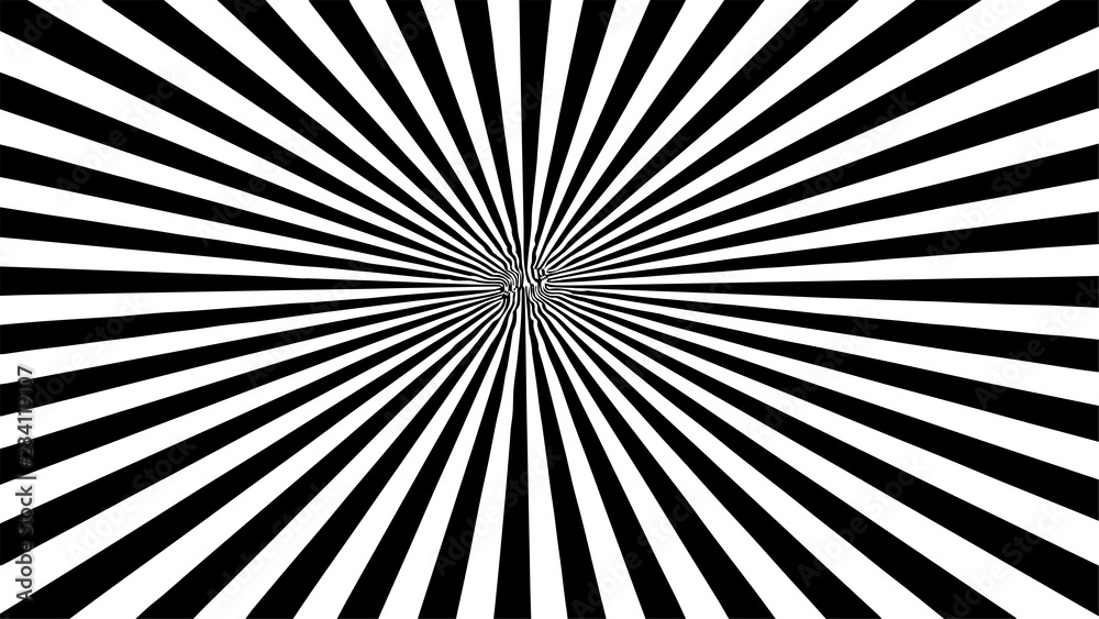 Optical illusion. Deception. Abstract futuristic background from black and white stripes. Vector. Optical illusion. Deception. Abstract futuristic background from black and white stripes. Vector.