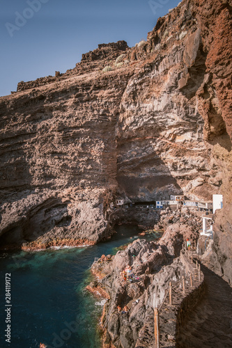 Cove with huts on La Palma