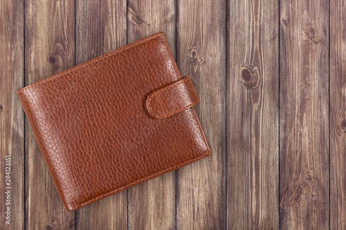Leather wallet isolated on background