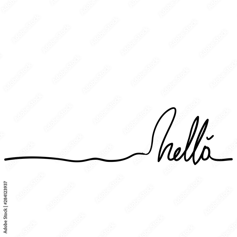 handwritten hello phrase word with continuous line style doodle handwritten hello phrase word with continuous line style doodle