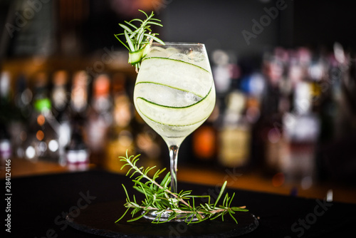 tonic gin with fresh cucumber & rosemarie spicy