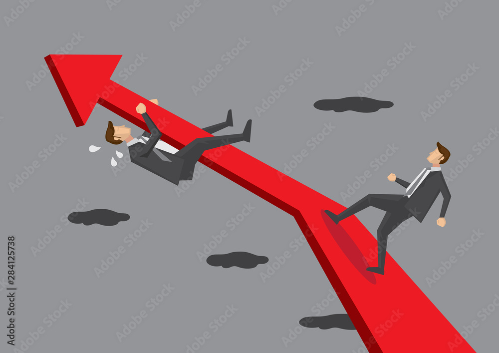Businessmen on Graph Arrow Conceptual Vector Illustration Businessmen on Graph Arrow Conceptual Vector Illustration
