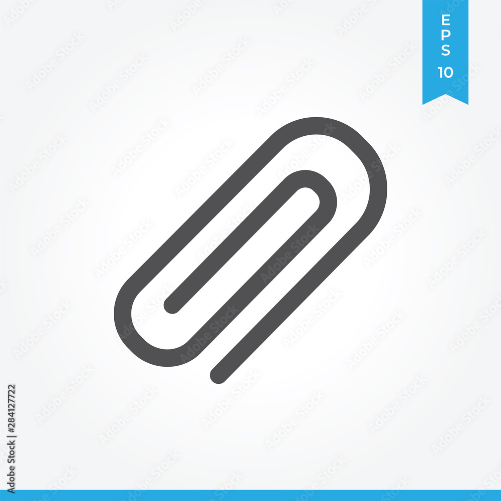 Paper clip vector icon, simple sign for web site and mobile app. Paper clip vector icon, simple sign for web site and mobile app.
