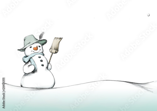Schneemann mit Freifläche photo