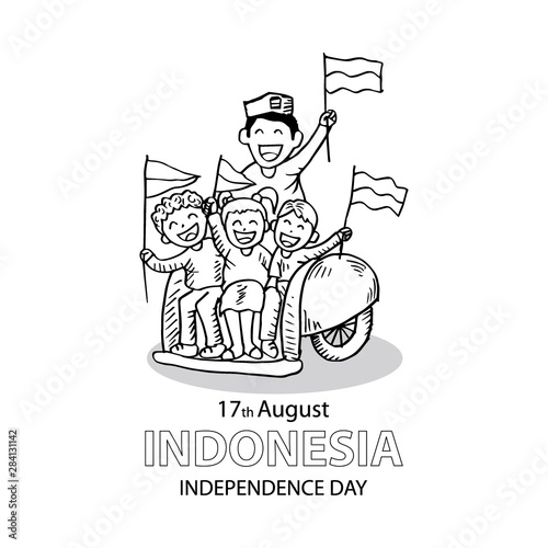 Indonesia independence day  17th August. Coloring book..
