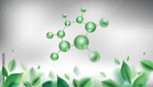 Fotografiet 3d molecules vector design