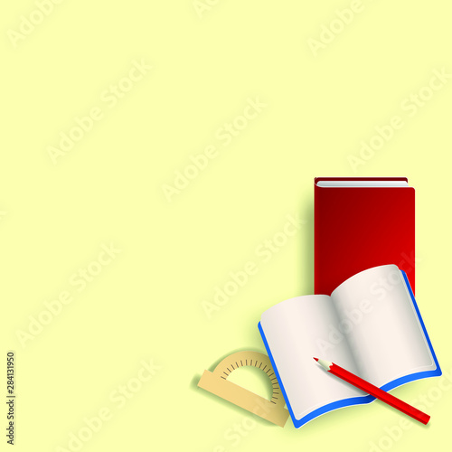 open book on white background