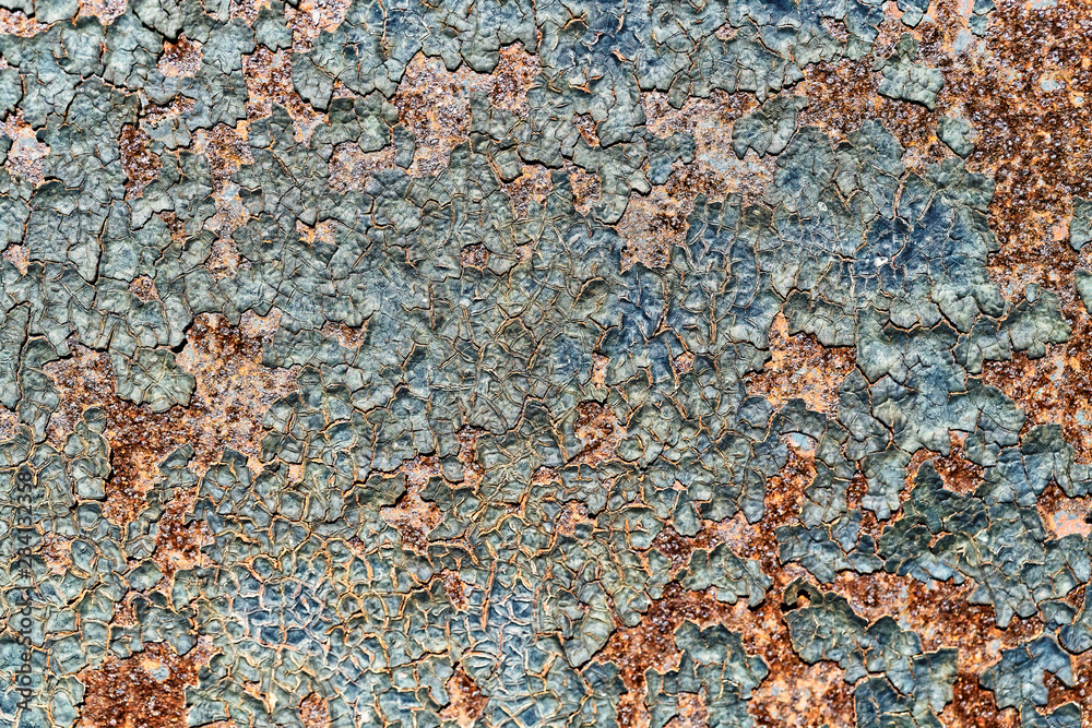 Cracked paint on rust Cracked paint on rust