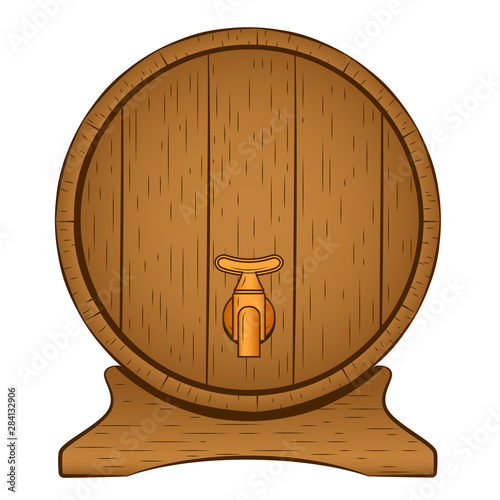 Wooden beer barrel