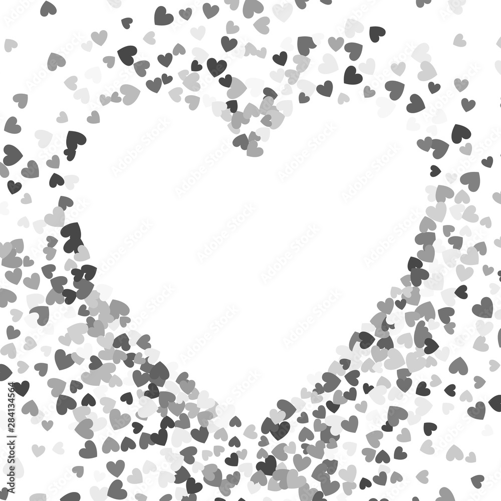 Frame or border of random scatter hearts Frame or border of random scatter hearts