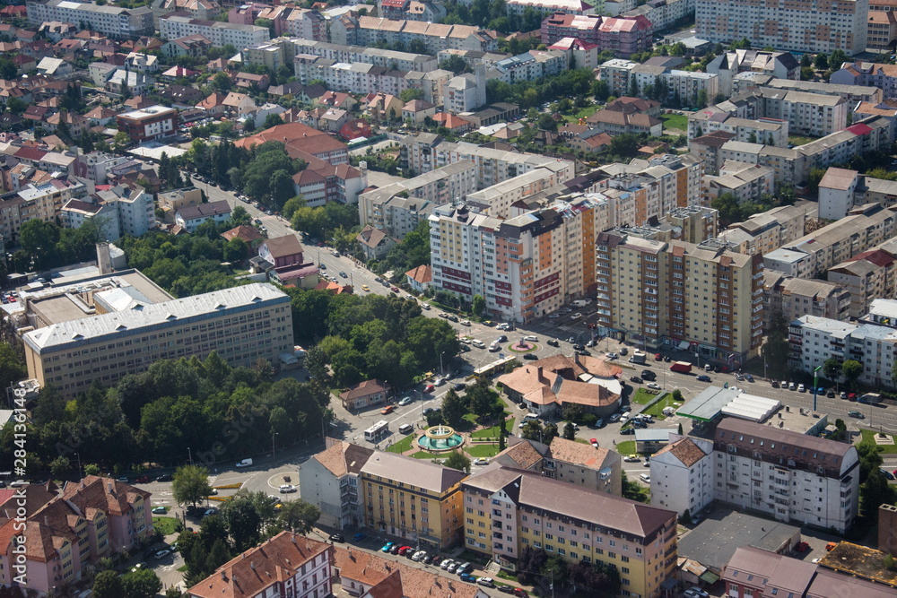 ROMANIA Bistrita view from the plane,august 2019,