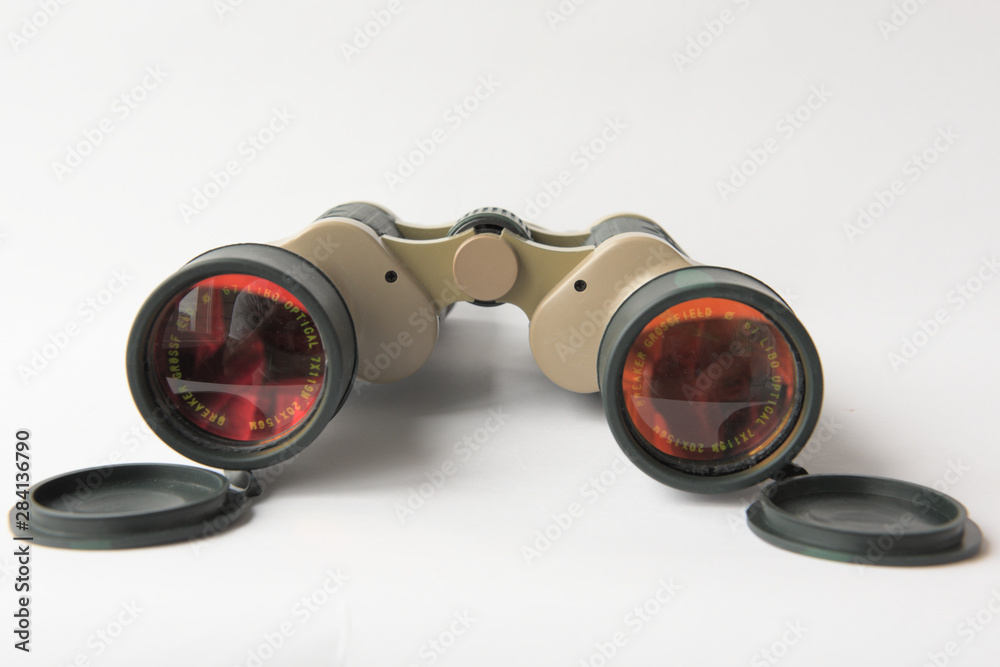binoculars on white background binoculars on white background