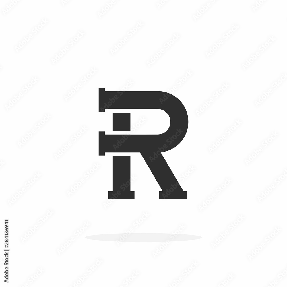 Plumbing Pipe Vector Letter R. R Plumbing Design Vector Plumbing Pipe Vector Letter R. R Plumbing Design Vector