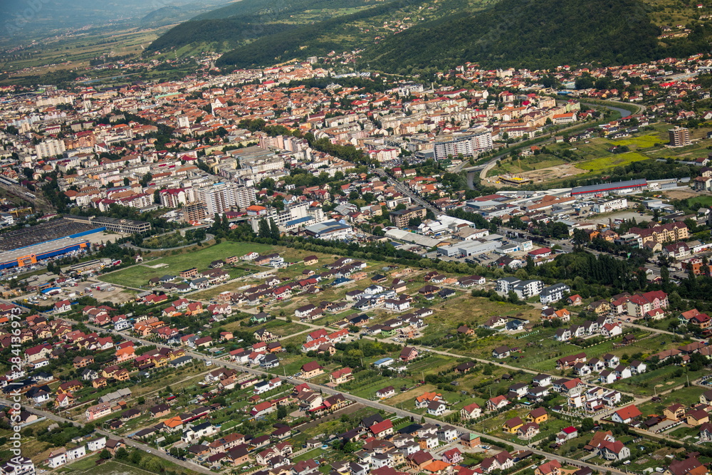 ROMANIA Bistrita view from the plane,august 2019