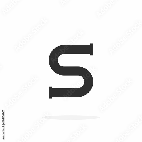 Plumbing Pipe Vector Letter S. S Plumbing Design Vector