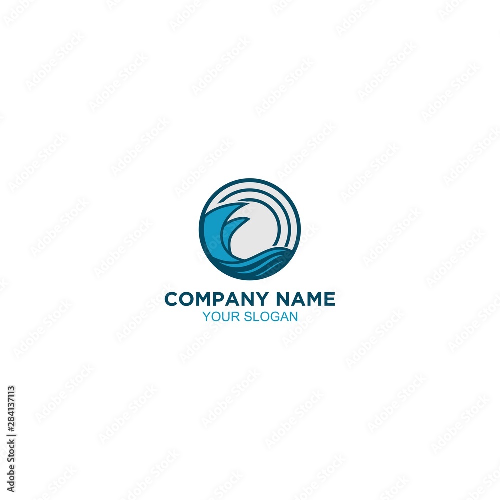Circle Wave Logo Design Vector