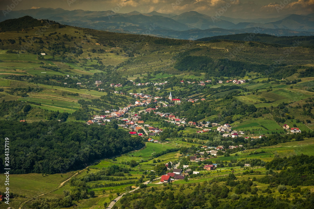 ROMANIA ,Bistrita view from the plane,Slatinita,Pintic,august 2019