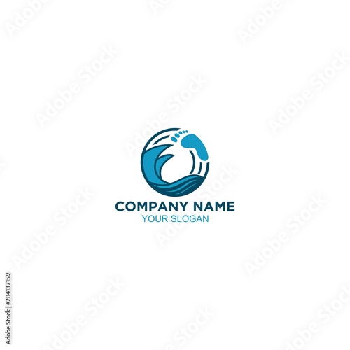 Podiatric Wave Therapy Logo Design Vector