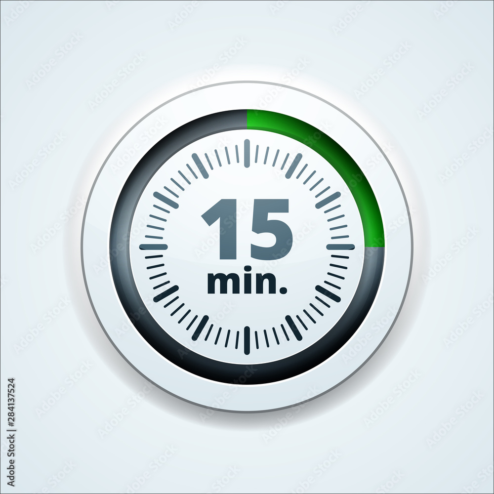 15 Minute Timer Clock button illustration 15 Minute Timer Clock button illustration