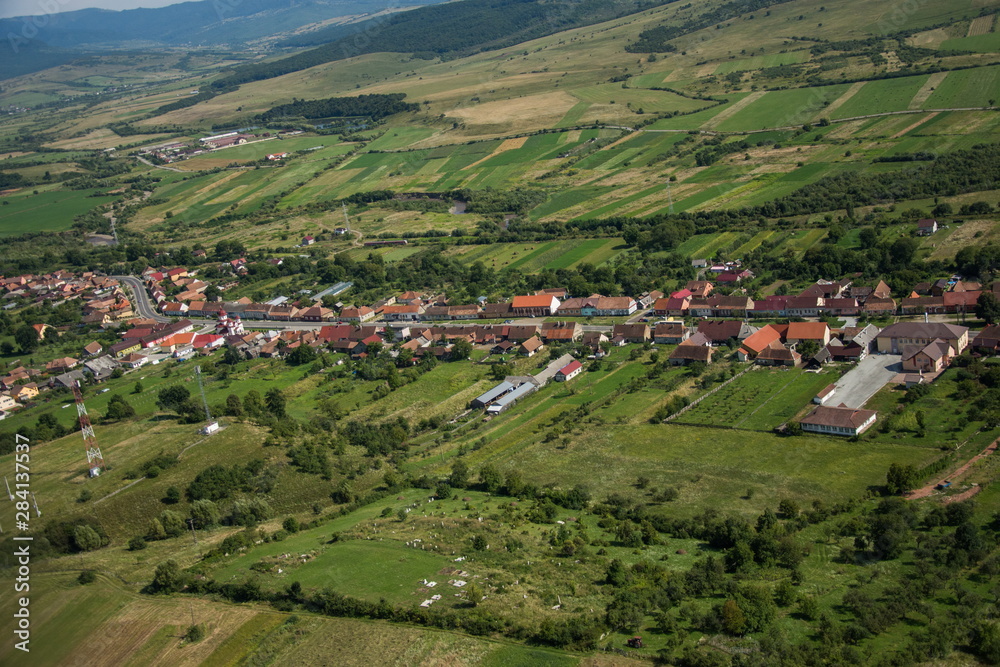 ROMANIA Bistrita view from the plane,Livezile,august 2019