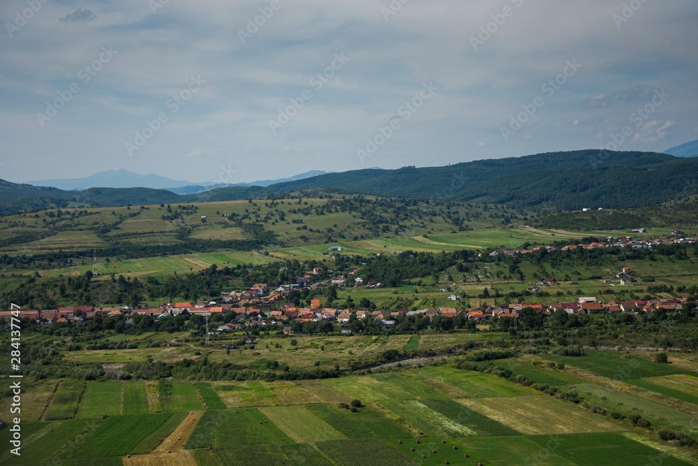 ROMANIA Bistrita view from the plane,Livezile,august 2019