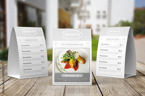 Classy Food Menu 4 Table Tent