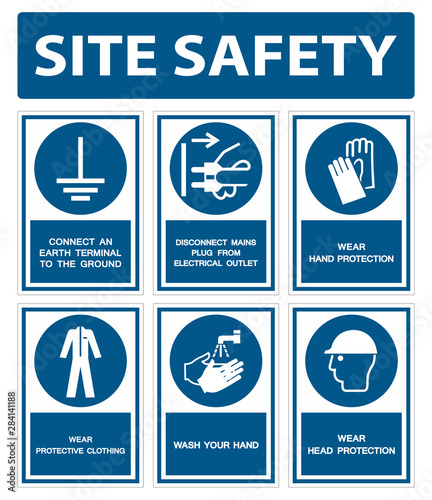 Safety PPE Must Be Worn Sign Isolate On White Background,Vector Illustration EPS.10