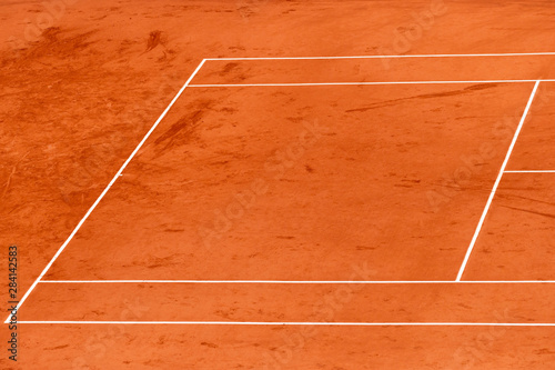 View on a tennis court and baseline