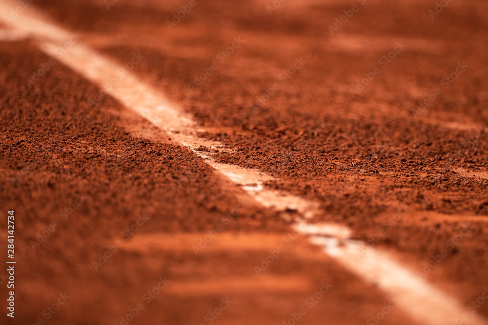 View on a tennis court and baseline View on a tennis court and baseline