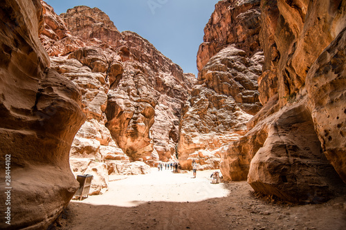 Petra, Jordan, - may, 2019. Tourists in the ancient city of Petra in Jordan