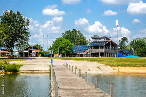 Steg und Ufer am Altmühlsee, Gunzenhausen, Bayern, Deutschland  photo