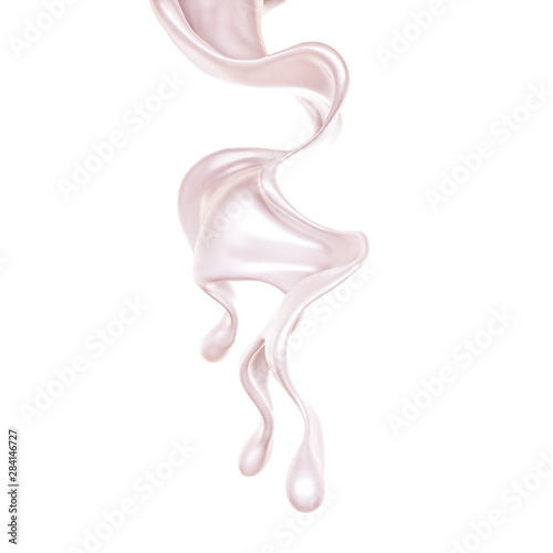 Splash of bright liquid on a white background. 3d illustration  3d rendering.