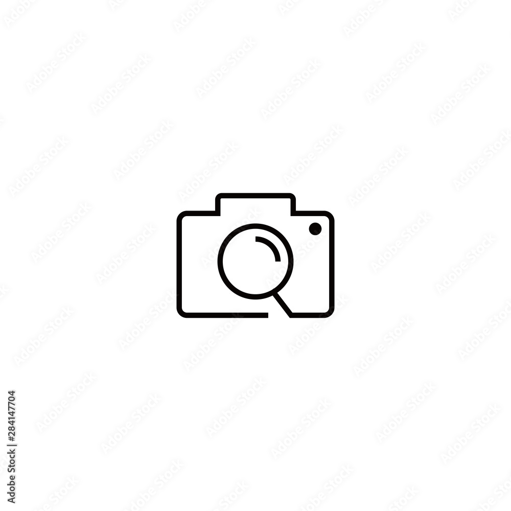 black vector camera icon with black lines for photos and white background black vector camera icon with black lines for photos and white background
