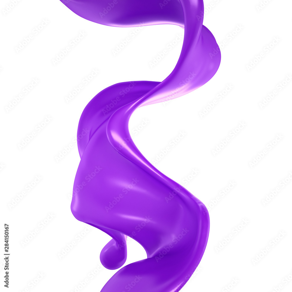 Splash of purple paint on a white background. 3d illustration, 3d rendering. Splash of purple paint on a white background. 3d illustration, 3d rendering.