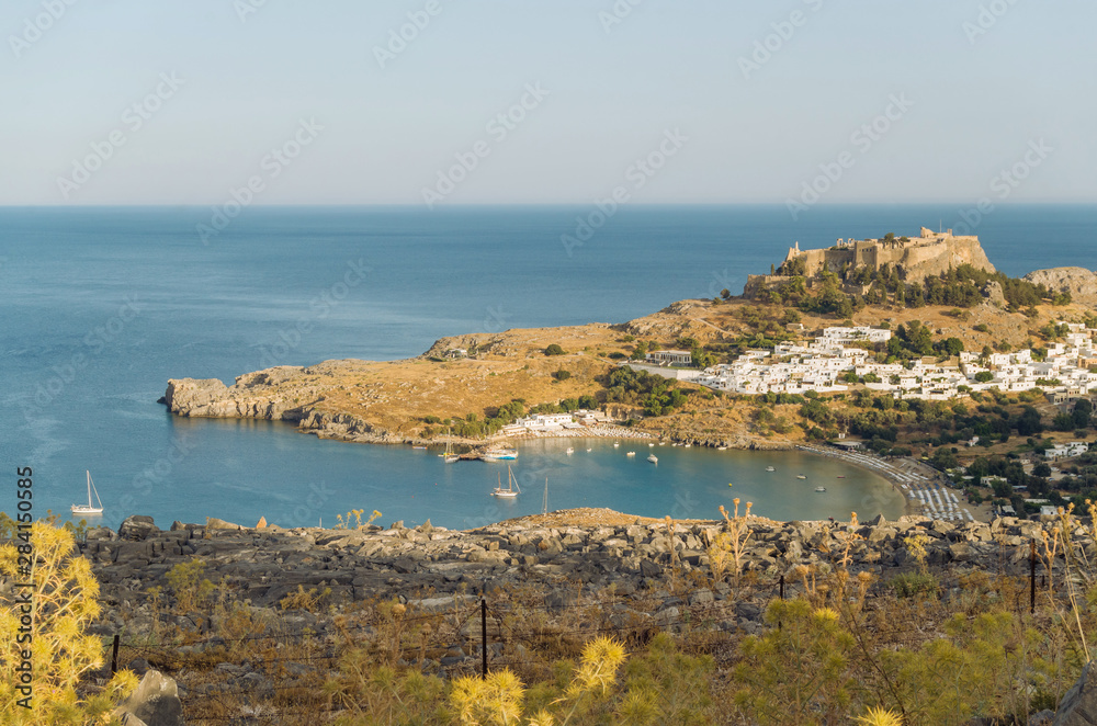 The bay of Lindos (Rhodes, Greece)