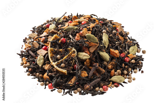 Dry herbal tea isolated on a white background