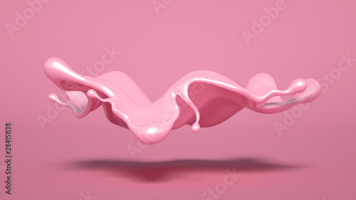Splash of pink paint. 3d illustration  3d rendering.
