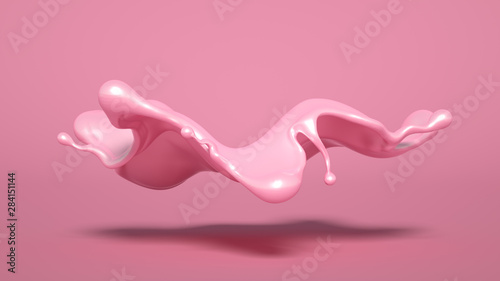 Splash of pink paint. 3d illustration, 3d rendering. © Pierell