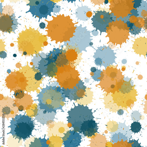 Watercolor transparent stains vector seamless grunge background. 