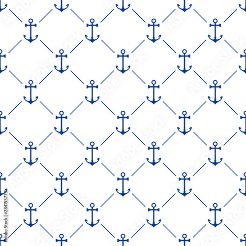 Seamless vintage anchors background pattern