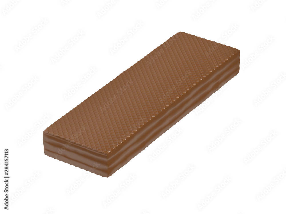 Chocolate wafer on white background. Chocolate wafer on white background.