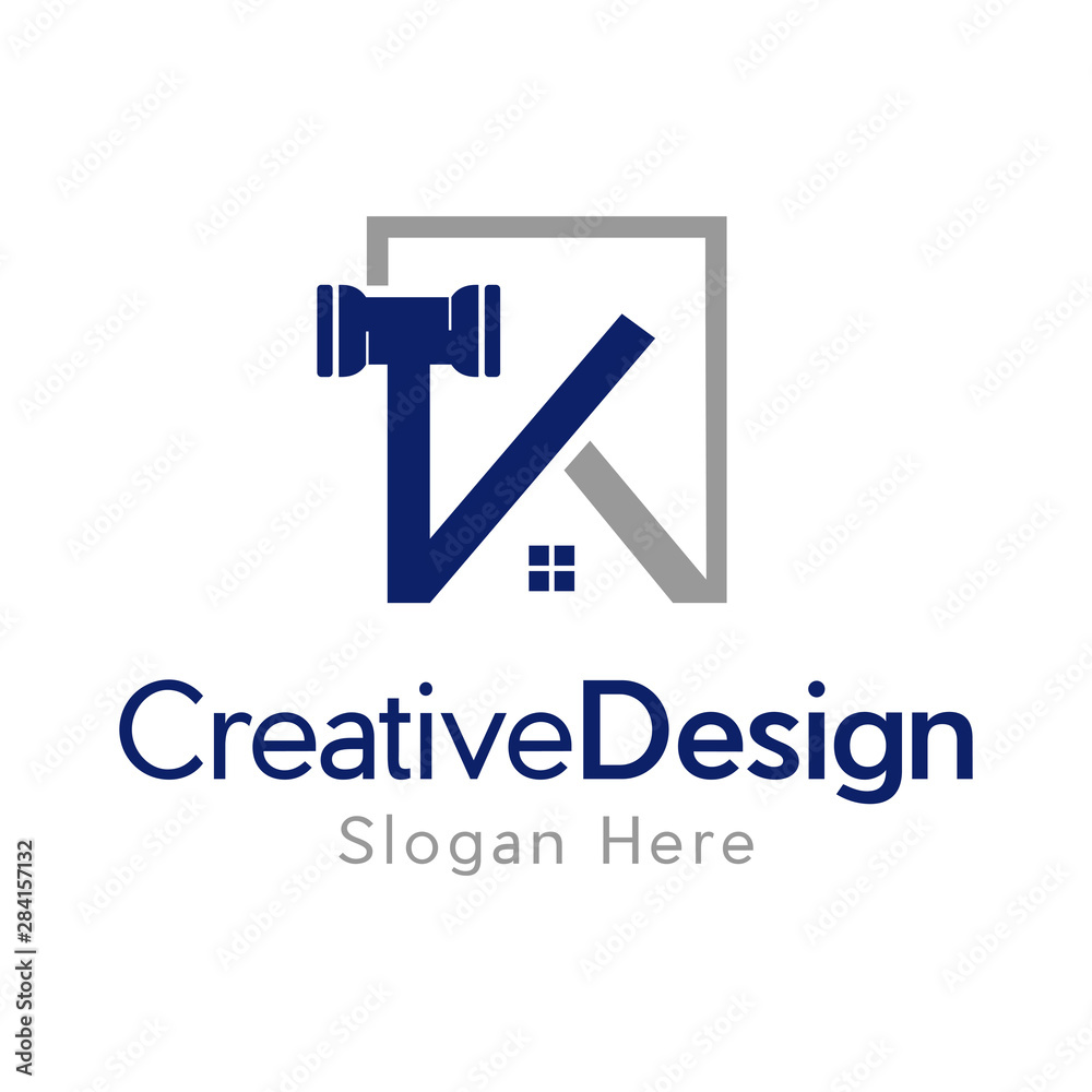 Vector illustration of a K style outline logo template with a court hammer shape added on top of the letter, Letter K Auction Vector Logo Design Vector illustration of a K style outline logo template with a court hammer shape added on top of the letter, Letter K Auction Vector Logo Design