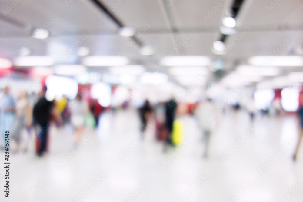 Blurred people at subway platform,  transportation background
