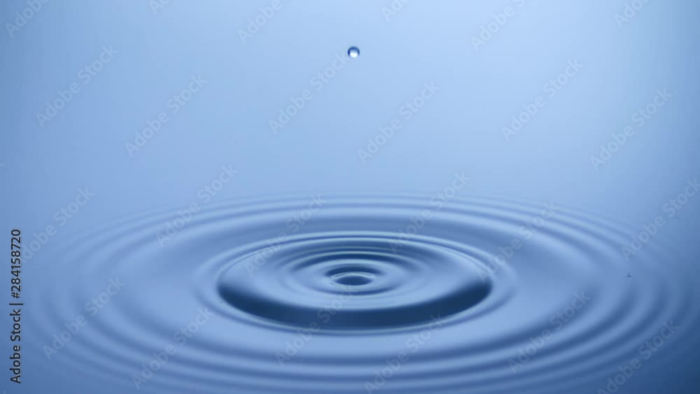 slow motion shot of drop of water falling