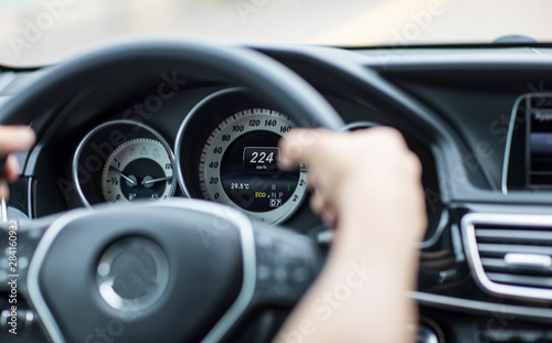 speedometer in a car, speed 200 km / h © serikbaib