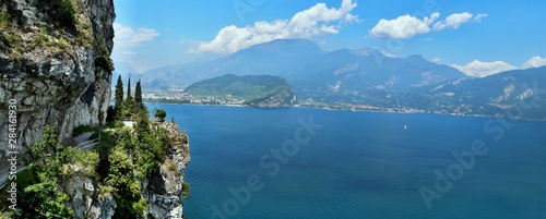 Italian Alps-panoramic view from the path Via del Ponale of the lake Garda photo