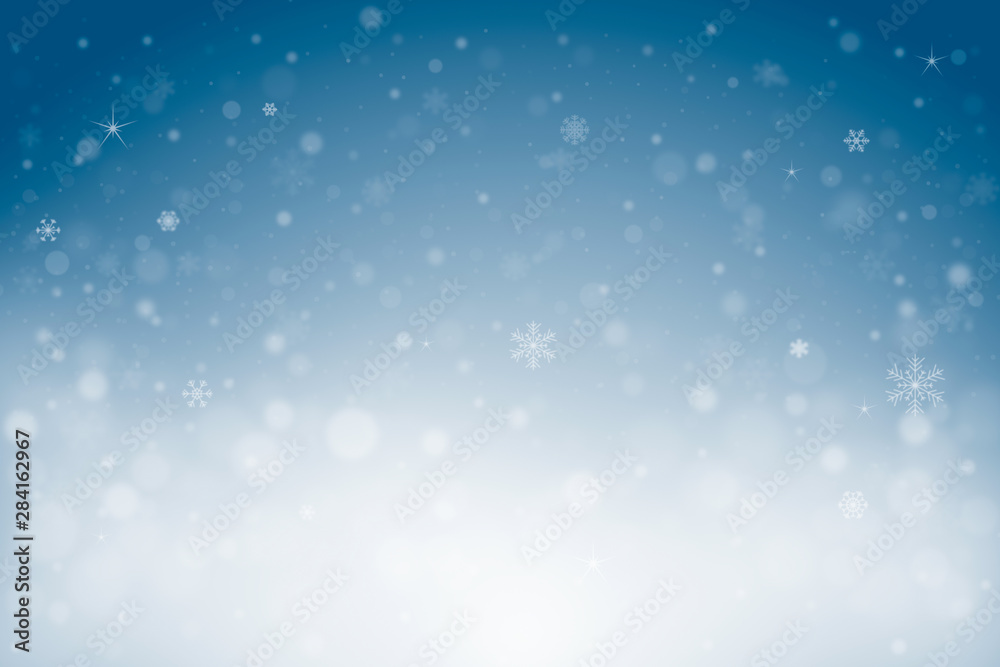 snow background with Snowflakes and snowfall on a cold  winter background