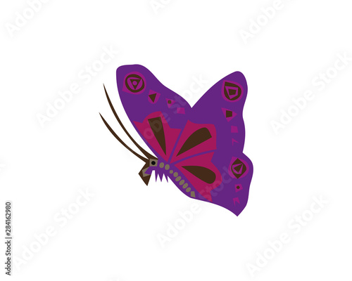 Butterfly continuous line drawing elements set isolated on white background for logo or decorative element. Vector illustration of different insect forms in trendy outline style. © Roman's portfolio