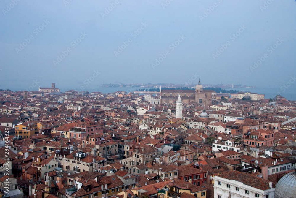 Venice winter mysterious romantic: general view from the Campanile